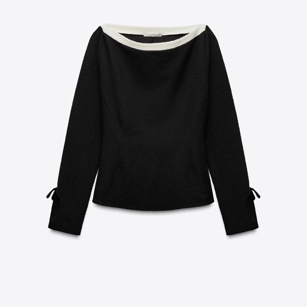 ZARA fitted black top S - Picture 3 of 13